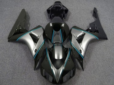 Silber Blau Glänzendes Schwarz Pinstreifen 2006-2007 Honda CBR1000RR Motorrad Verkleidung