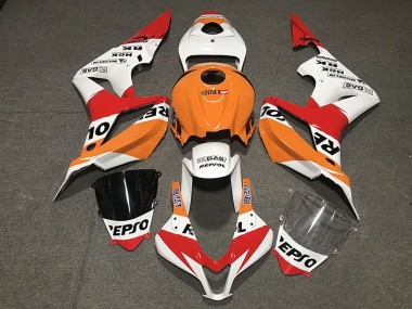 Orange Weiß Rot Glänzendes Schwarz Repsol Stil 2007-2008 Honda CBR600RR Motorrad Verkleidung