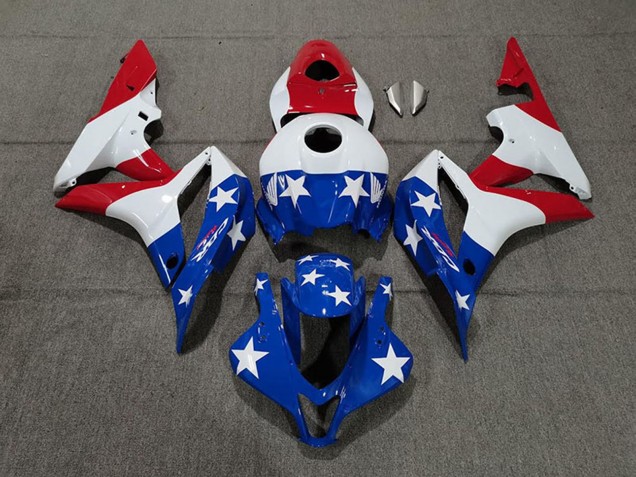 Weiß Blau Rot American Flag 2007-2008 Honda CBR600RR Motorrad Verkleidung