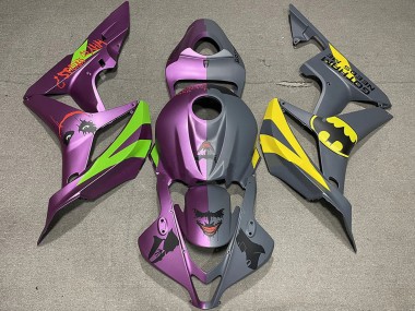 Grau Lila Bat Man vs Joker Matte 2007-2008 Honda CBR600RR Motorrad Verkleidung