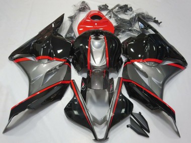 Rot Grau Glänzendes Schwarz 2009-2012 Honda CBR600RR Motorrad Verkleidung