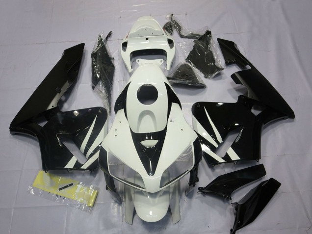Weiß Glänzendes Schwarz 2005-2006 Honda CBR600RR Motorrad Verkleidung
