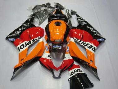 Orange Weiß Rot Glänzendes Schwarz Repsol 2009-2012 Honda CBR600RR Motorrad Verkleidung Kit