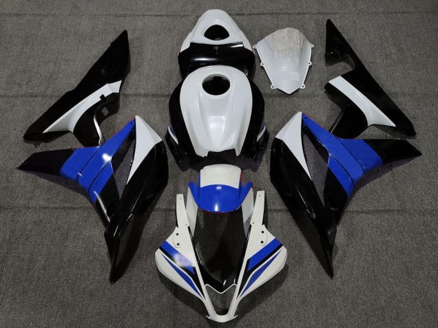 Weiß Blau Glänzendes Schwarz 2007-2008 Honda CBR600RR Motorrad Verkleidung
