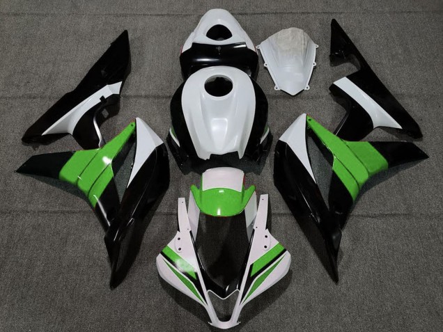 Weiß Grün Glänzendes Schwarz 2007-2008 Honda CBR600RR Motorrad Verkleidung