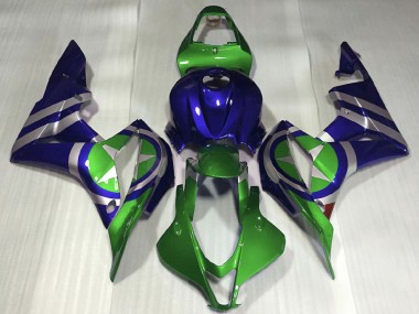 Blau Grün Silber Captain America 2007-2008 Honda CBR600RR Motorrad Verkleidung