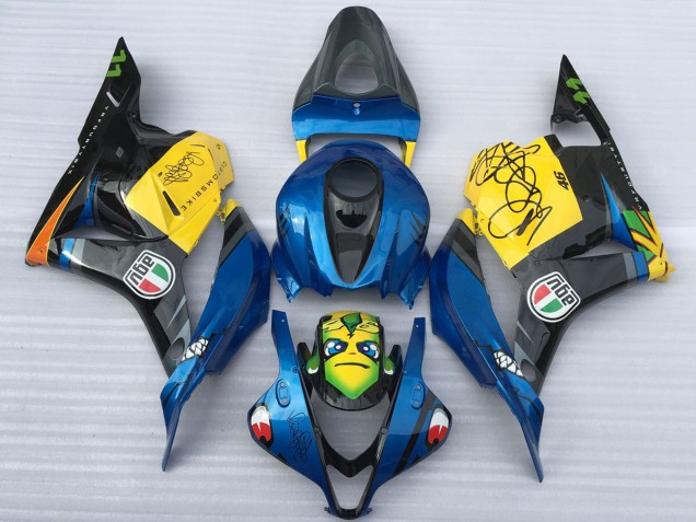 Blau Gelb Glänzendes Schwarz Hai 2009-2012 Honda CBR600RR Motorrad Verkleidung