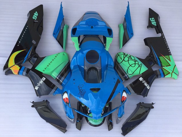 Blau Grün Schwarz Hai 2005-2006 Honda CBR600RR Motorrad Verkleidung