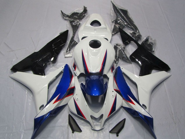 Weiß Blau Glänzendes Schwarz OEM Stil 2007-2008 Honda CBR600RR Motorrad Verkleidung
