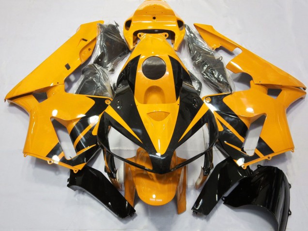 Bright Orange Glänzendes Schwarz Design 2005-2006 Honda CBR600RR Motorrad Verkleidung