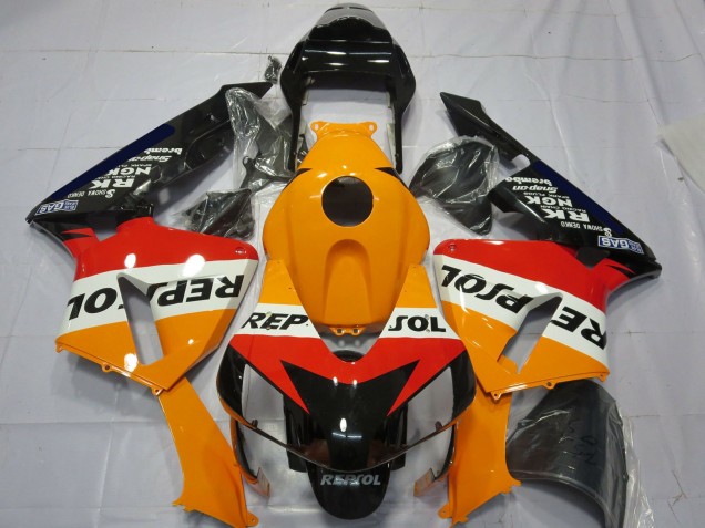 Orange Weiß Rot Glänzendes Schwarz Repsol 2003-2004 Honda CBR600RR Komplette Motorrad Verkleidung Kit