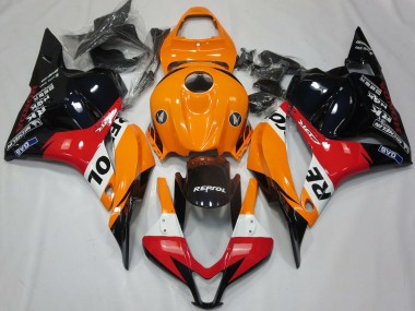 Orange Weiß Rot Glänzendes Schwarz Repsol 2009-2012 Honda CBR600RR Motorrad Verkleidung