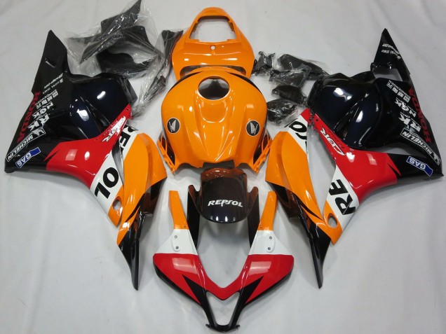 Orange Weiß Rot Glänzendes Schwarz Repsol 2009-2012 Honda CBR600RR Motorrad Verkleidung