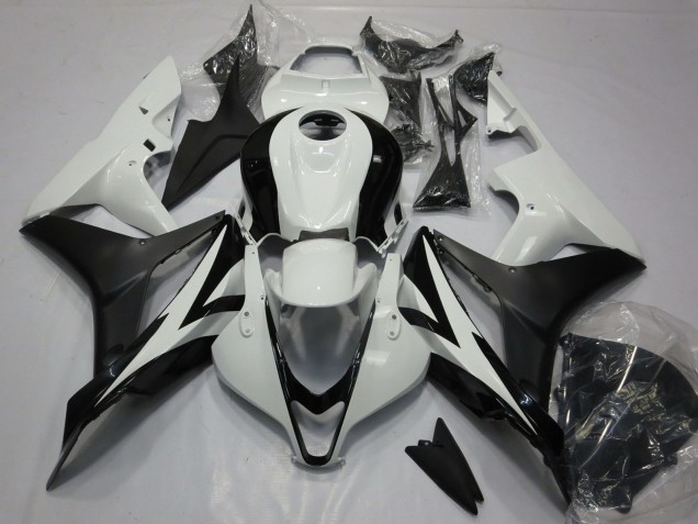 Weiß Matt Schwarz 2007-2008 Honda CBR600RR Motorrad Verkleidung Kit
