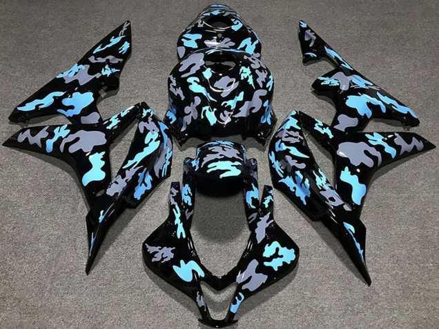 Blau Grau Camouflage 2007-2008 Honda CBR600RR Motorrad Verkleidung