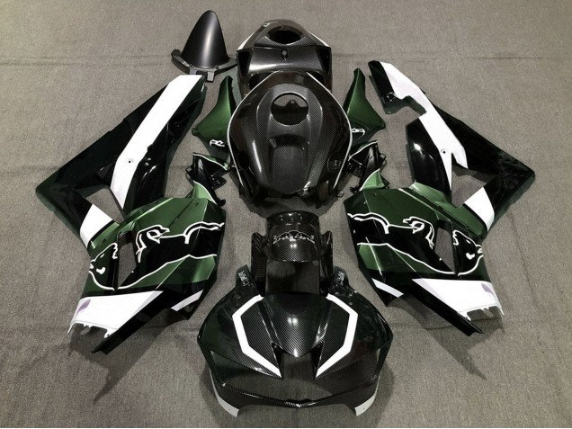 Schwarzer Carbonfaser Stil Weiß grün Bull 2013-2023 Honda CBR600RR Motorrad Verkleidung