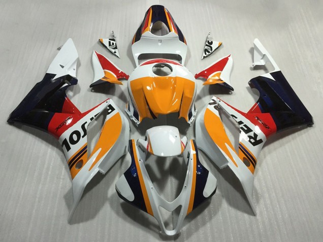 Orange Weiß Rot Glänzendes Schwarz Repsol Stil 2007-2008 Honda CBR600RR Motorrad Verkleidung