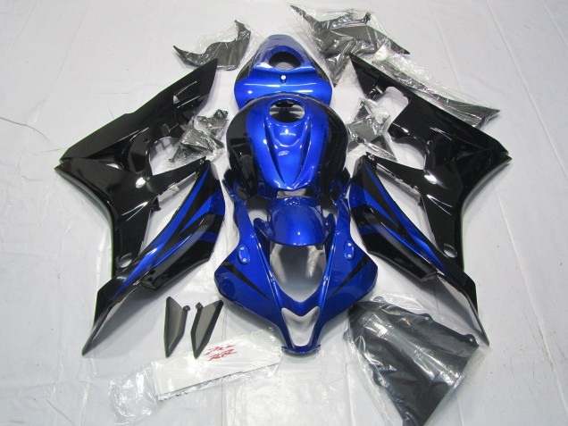 Blau Glänzendes Schwarz 2007-2008 Honda CBR600RR Motorrad Verkleidung Kit
