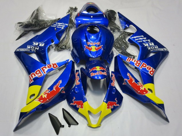 Blau Gelb Red Bull 2007-2008 Honda CBR600RR Motorrad Verkleidung