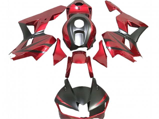 Dunkel Rot Matt Schwarz 2013-2023 Honda CBR600RR Motorrad Verkleidung
