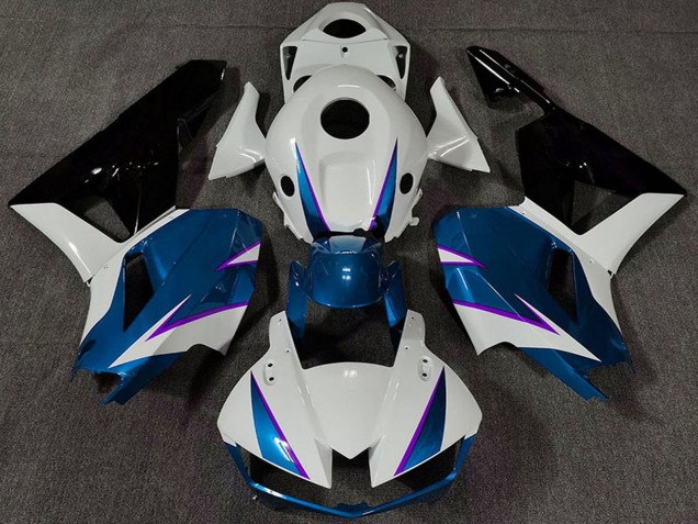 Weiß Blau Glänzendes Schwarz 2013-2023 Honda CBR600RR Motorrad Verkleidung