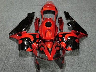 Rot Glänzendes Schwarz 2003-2004 Honda CBR600RR Motorrad Verkleidung