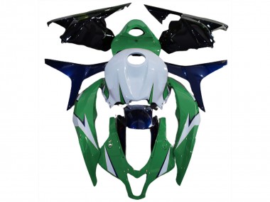 Weiß Grün Blau Glänzendes Schwarz 2009-2012 Honda CBR600RR Motorrad Verkleidung
