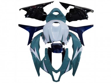 Weiß Blau Glänzendes Schwarz 2009-2012 Honda CBR600RR Motorrad Verkleidung Kit