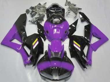 Lila Glänzendes Schwarz Weiß Gelb 2013-2023 Honda CBR600RR Motorrad Verkleidung