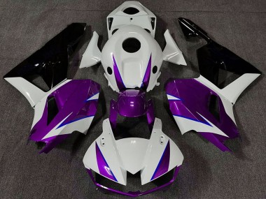 Weiß Lila Blau Glänzendes Schwarz 2013-2023 Honda CBR600RR Motorrad Verkleidung