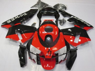 Rot Glänzendes Schwarz Power 2003-2004 Honda CBR600RR Motorrad Verkleidung