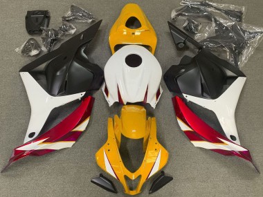 Weiß Rot Gelb Matt Schwarz 2009-2012 Honda CBR600RR Motorrad Verkleidung
