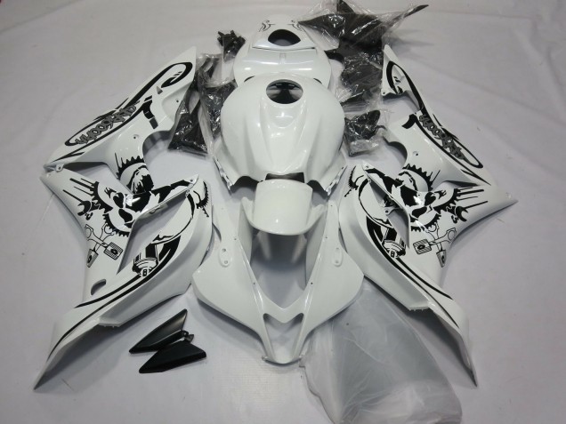 Weiß Schwarz 2007-2008 Honda CBR600RR Motorrad Verkleidung