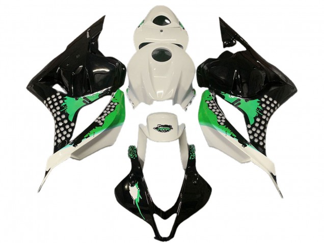 Weiß Grün Glänzendes Schwarz Spritzer 2009-2012 Honda CBR600RR Motorrad Verkleidung