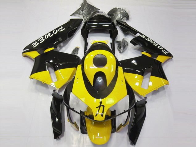 Gelb Glänzendes Schwarz Power 2003-2004 Honda CBR600RR Motorrad Verkleidung