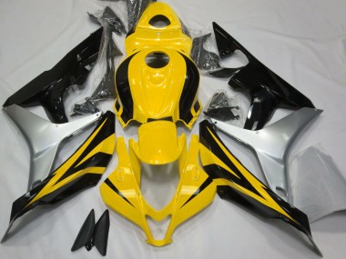 Silber Gelb Glänzendes Schwarz 2007-2008 Honda CBR600RR Motorrad Verkleidung