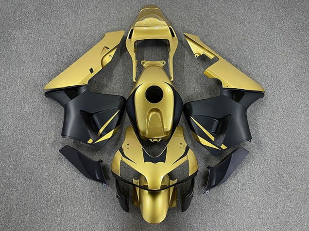 Gold Matt Schwarz 2003-2004 Honda CBR600RR Motorrad Verkleidung