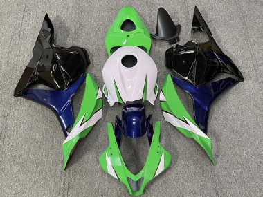 Weiß Grün Blau Glänzendes Schwarz 2009-2012 Honda CBR600RR Motorrad Verkleidung