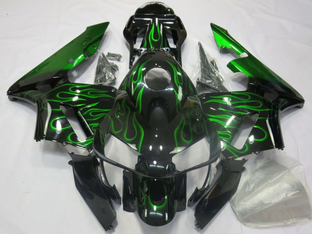 Glänzendes Schwarz Blau Flamme 2003-2004 Honda CBR600RR Motorrad Verkleidung