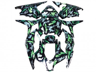 Grün Grau Camouflage 2009-2012 Honda CBR600RR Motorrad Verkleidung