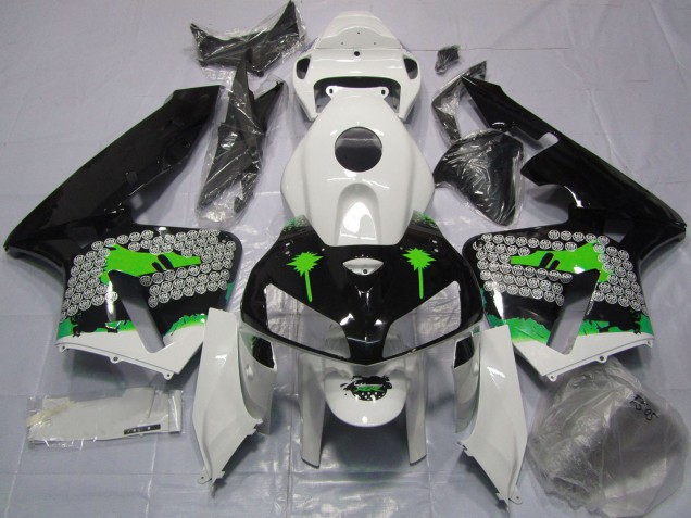 Weiß Grün Schwarz Spritzer 2005-2006 Honda CBR600RR Motorrad Verkleidung
