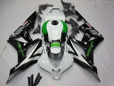 Weiß Grün Glänzendes Schwarz Hannspree 2007-2008 Honda CBR600RR Motorrad Verkleidung