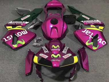 Rosa Gelb Grün MoviStar 2003-2004 Honda CBR600RR Motorrad Verkleidung