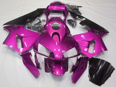 Rosa Glänzendes Schwarz 2003-2004 Honda CBR600RR Motorrad Verkleidung