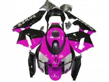 Rosa Glänzendes Schwarz Power 2003-2004 Honda CBR600RR Motorrad Verkleidung