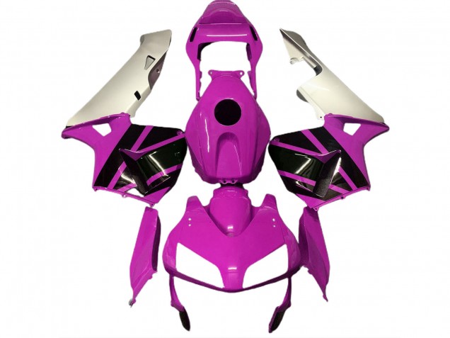 Silber Rosa Glänzendes Schwarz 2003-2004 Honda CBR600RR Motorrad Verkleidung