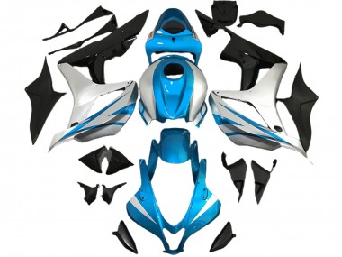 Silber Hellblau Glänzendes Schwarz OEM Stil 2007-2008 Honda CBR600RR Motorrad Verkleidung
