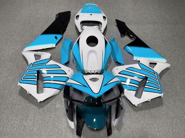Weiß Hellblau Flügel 2005-2006 Honda CBR600RR Motorrad Verkleidung