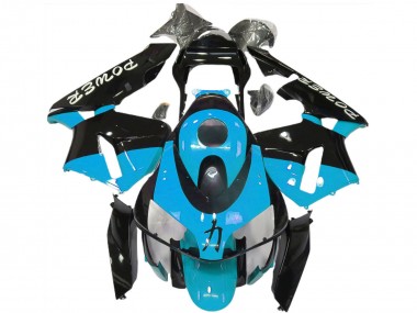 Hellblau Glänzendes Schwarz Power 2003-2004 Honda CBR600RR Motorrad Verkleidung