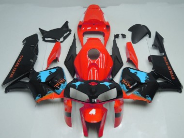 Rot Hellblau Schwarz Spritzer 2005-2006 Honda CBR600RR Motorrad Verkleidung